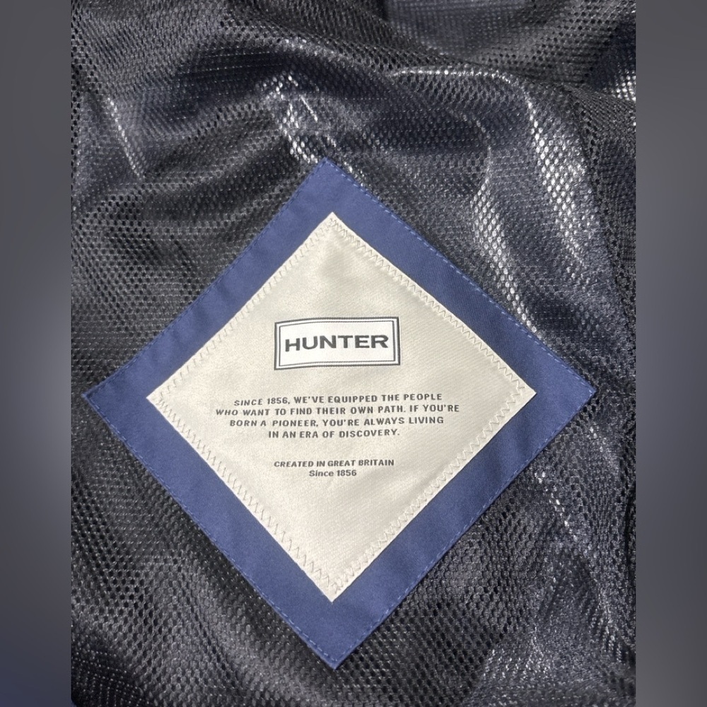 Hunter Navy Lightweight Hooded Rain Jacket Utility Parka XS - Picture 6 of 6